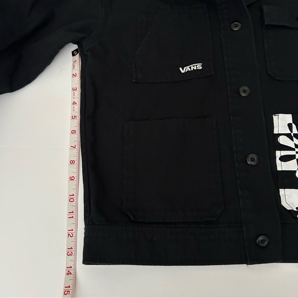 Vans Divine Energy relaxed fit Button up soft cotton black canvas Jacket - XS - Picture 8 of 8